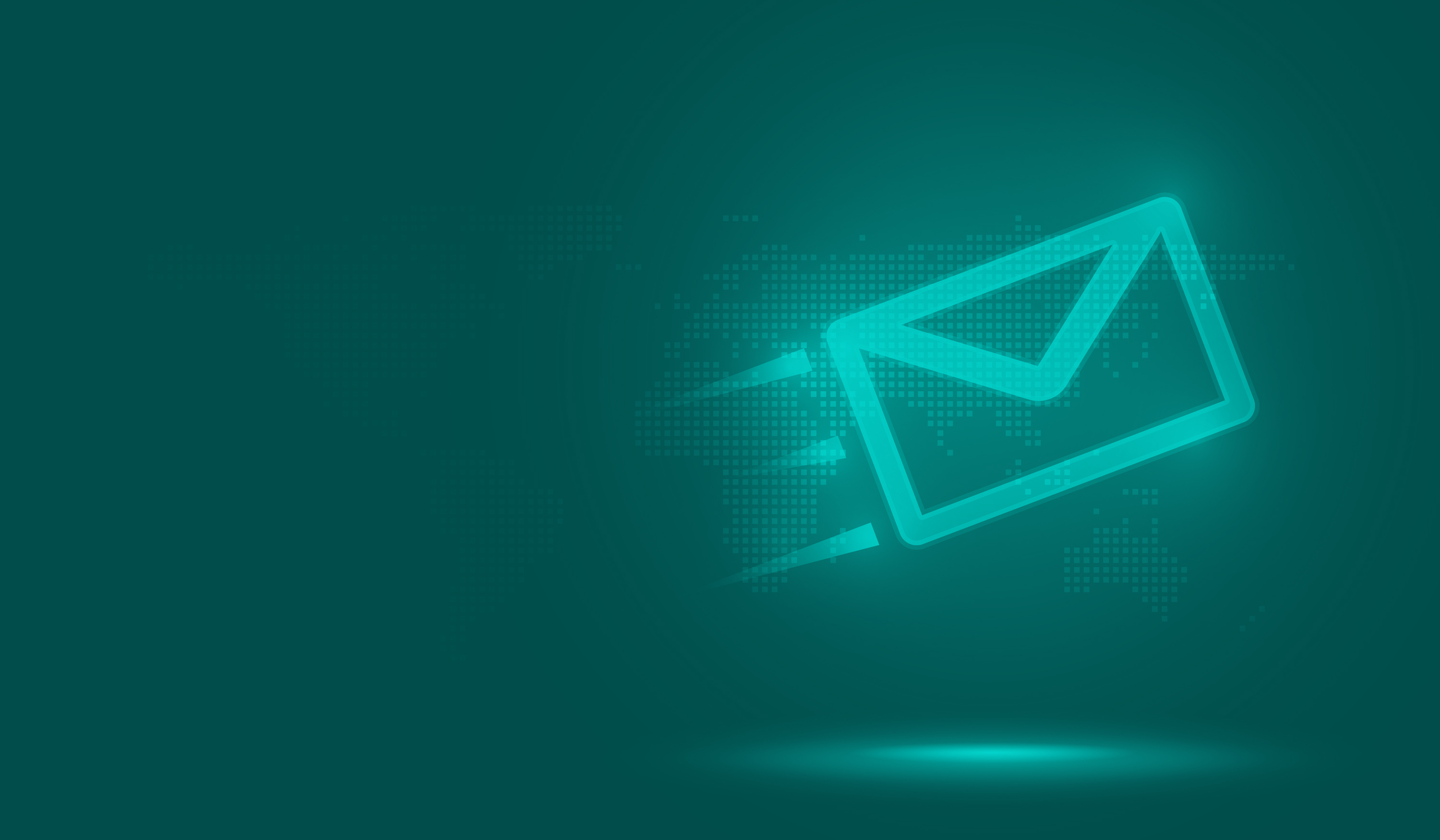 illustration of email icon flying through space